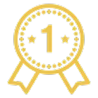 Goldene Plakete mit der Zahl 1 als Icon