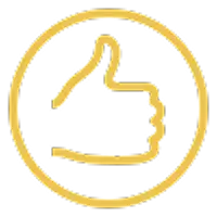 Daumen Hoch Icon in Gold