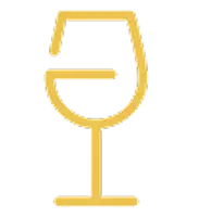Weinglass als Icon in Gold